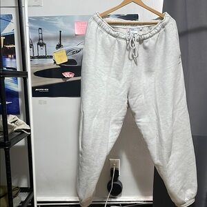 Aritzia Grey TNA Sweatfleece Cozy Fleece Mega Fit Jogger Pants